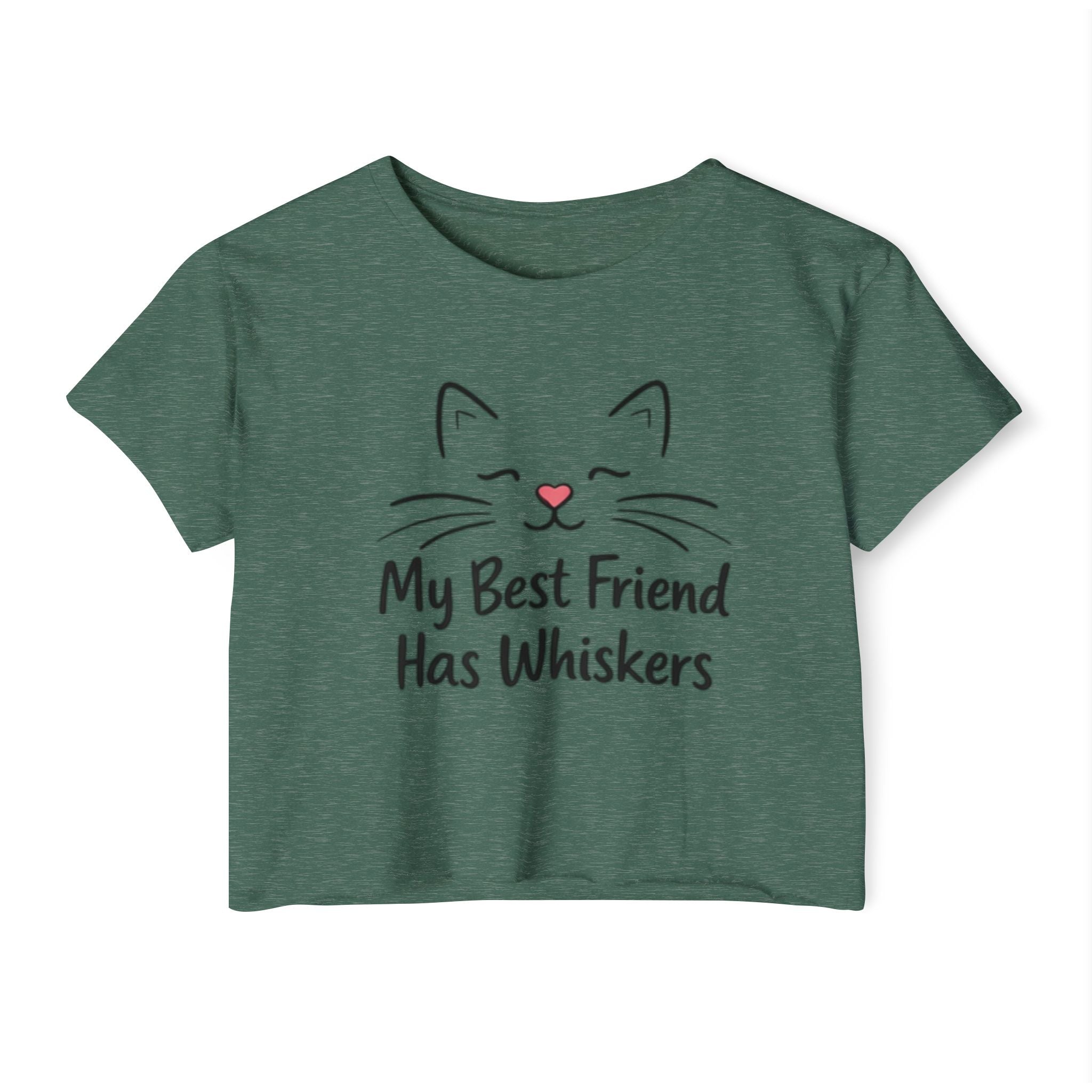 Cat Lover Crop Top - "My Best Friend Has Whiskers" Festival Tee