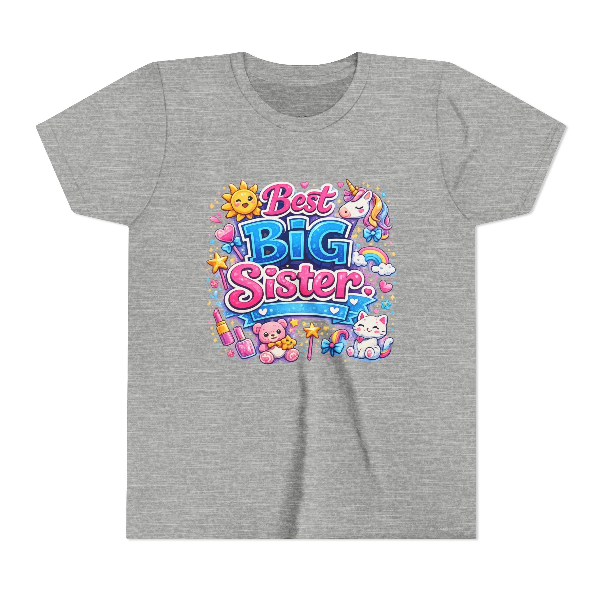 Best Big Sister Youth Tee — Cute Unicorn & Toys Big Sister Shirt for Girls