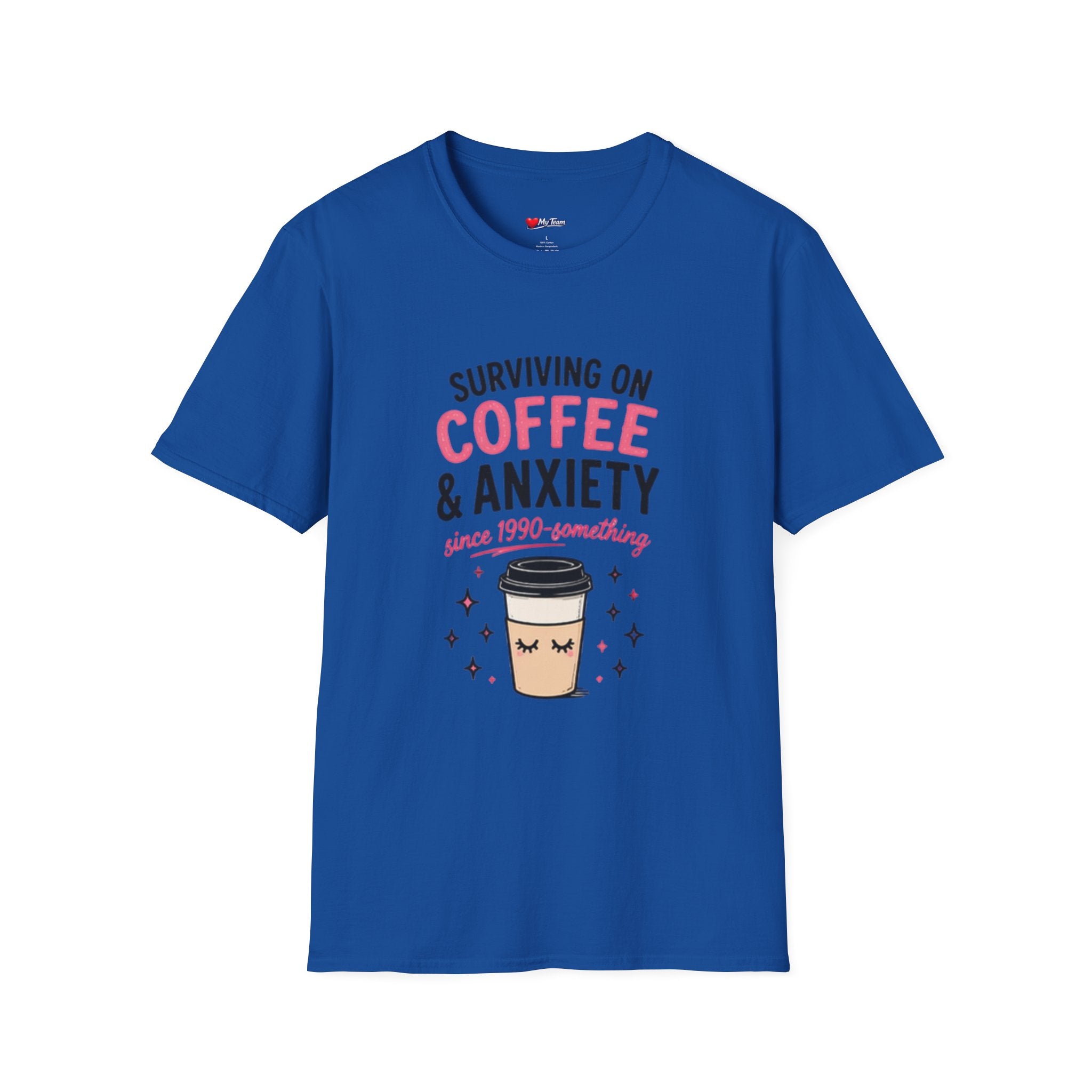 Coffee & Anxiety T-Shirt — "Surviving on Coffee & Anxiety" Cute Coffee Graphic Tee