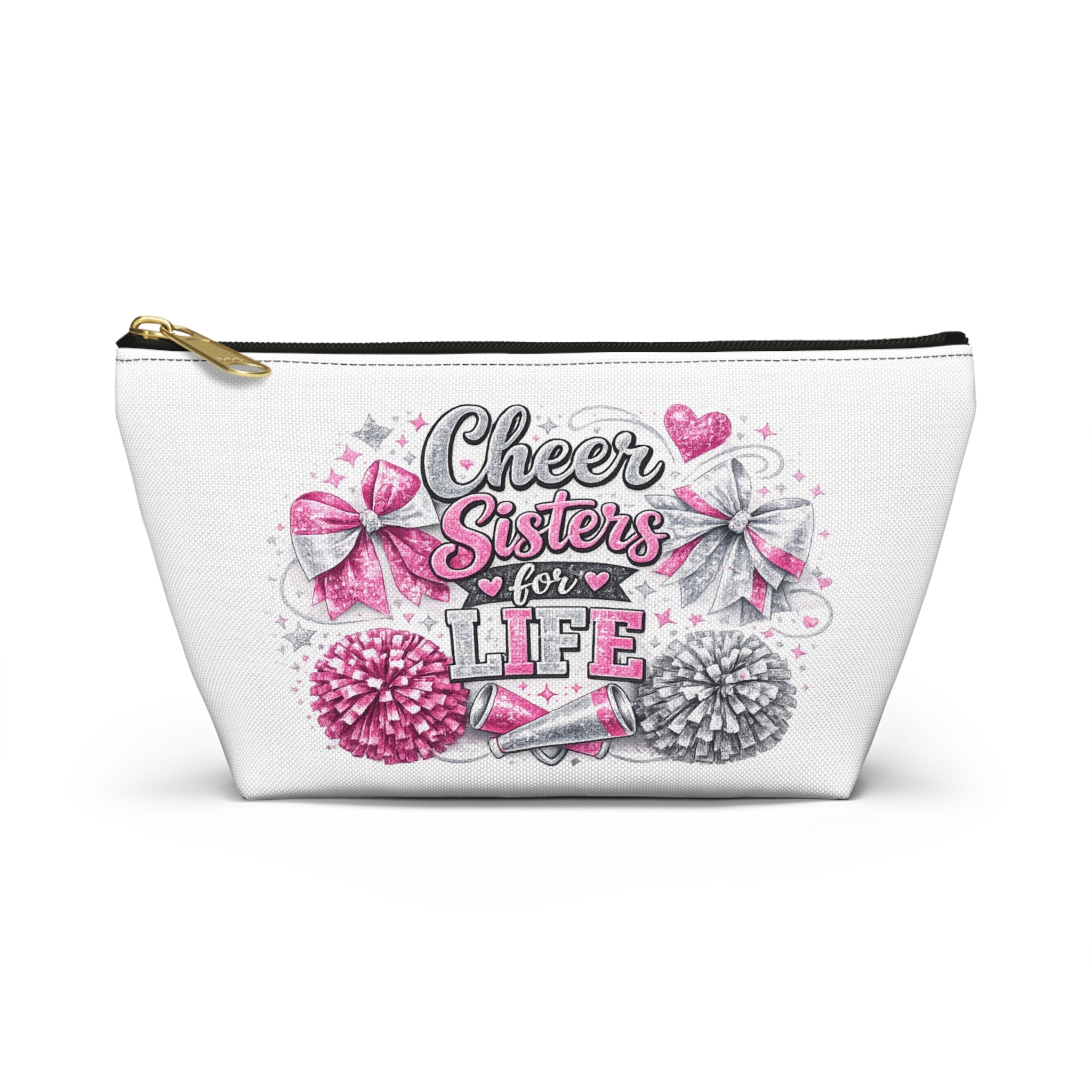Cheer Sisters for Life Accessory Pouch — Cheerleader Makeup & Gear Bag