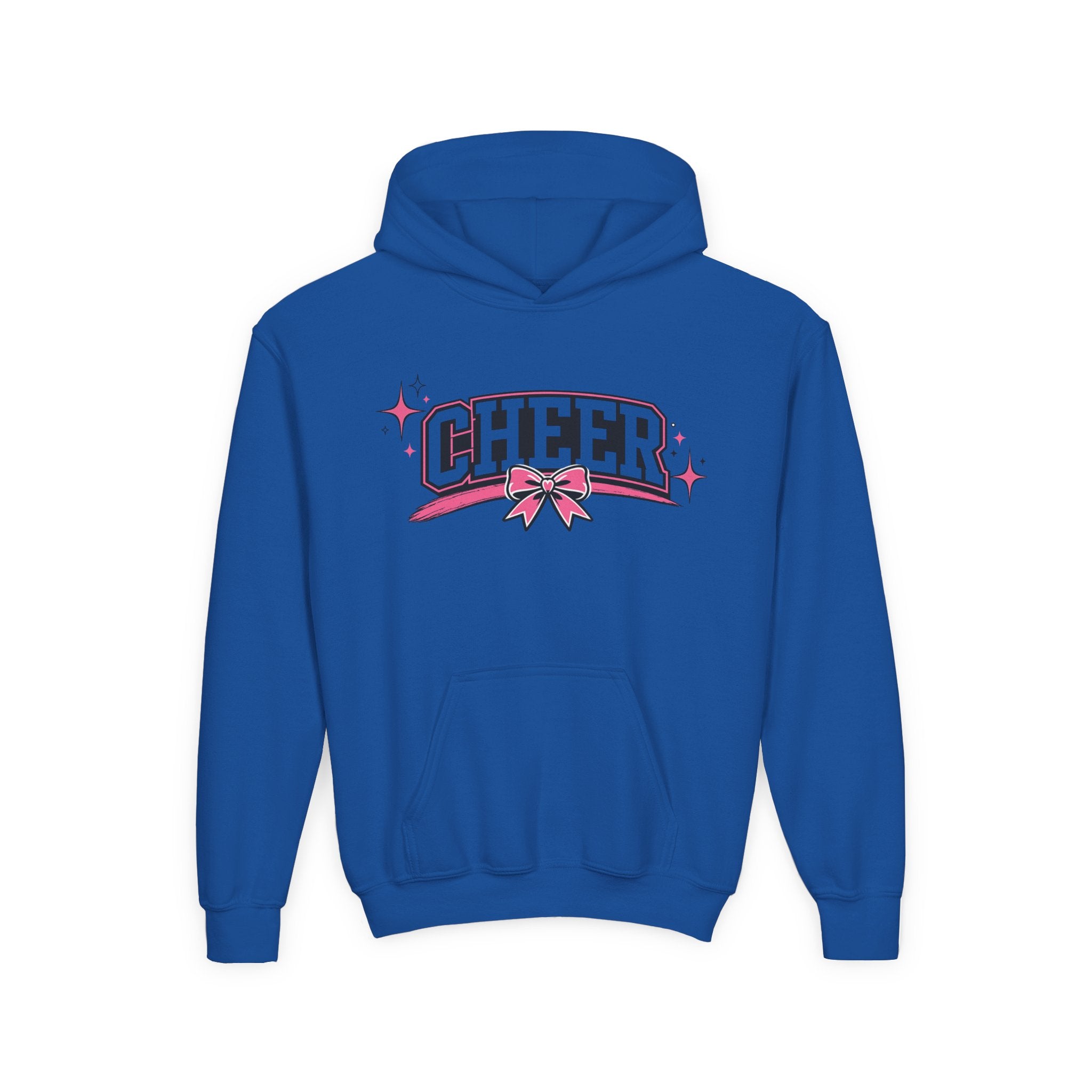 Youth Cheer Hoodie — Pink Sparkle Cheerleading Sweatshirt