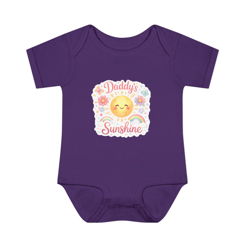Baby Bodysuit — "Daddy's Sunshine" Cute Sun & Rainbow Infant Onesie
