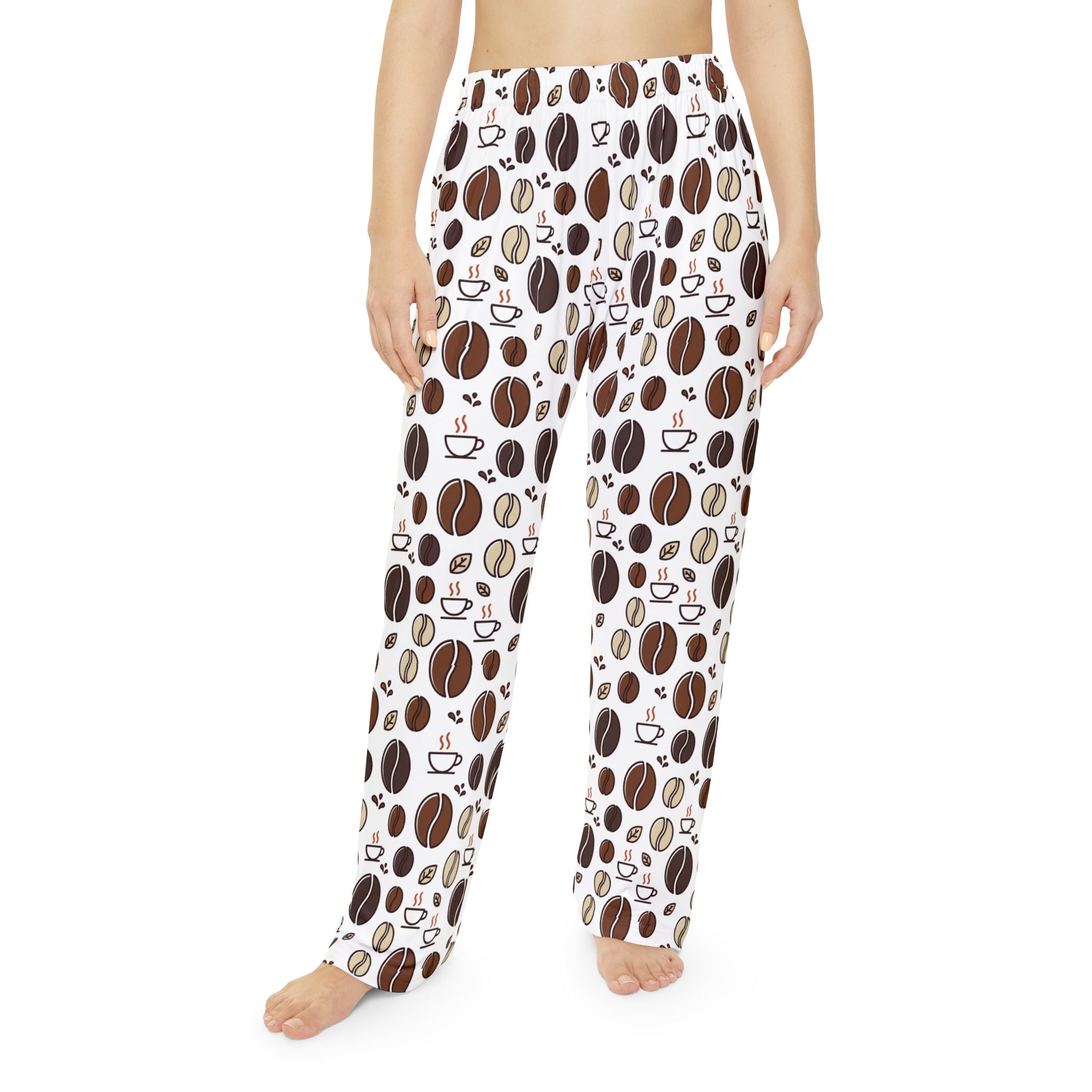 Coffee Bean Pattern Pajama Pants | All-Over Print